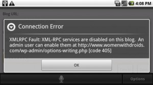 Wordpress Connection Error