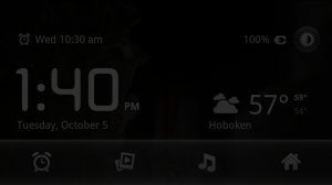 Droid Dock main screen dimmed